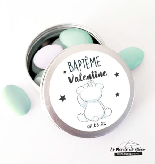 Boîte dragées petit ourson