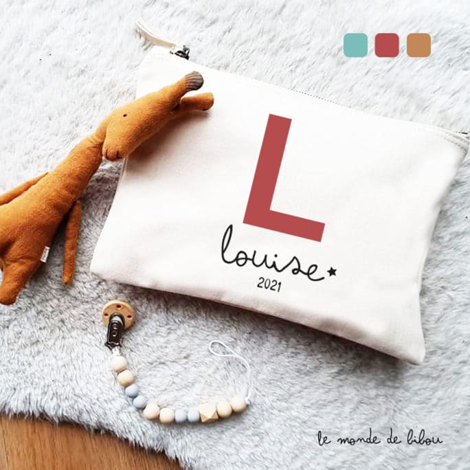 Trousse de toilette bébé initiale