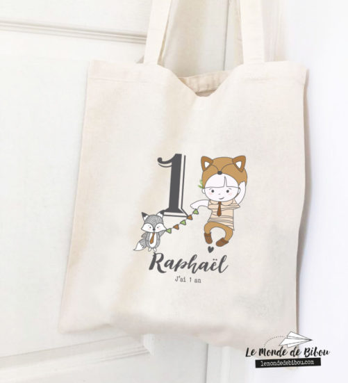 Tote bag anniversaire déguisement renard