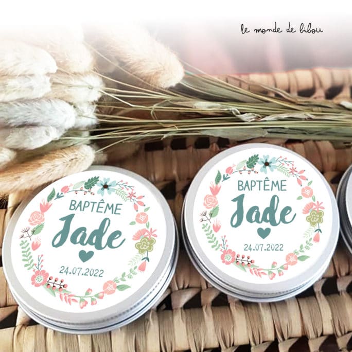 Boîte dragées Couronne de fleurs boho