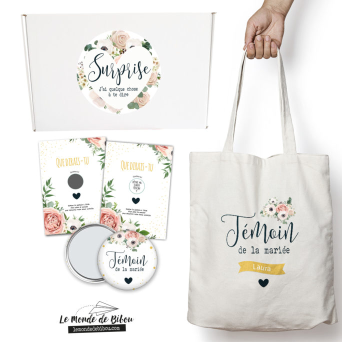 Coffret box personnalisée demande témoin