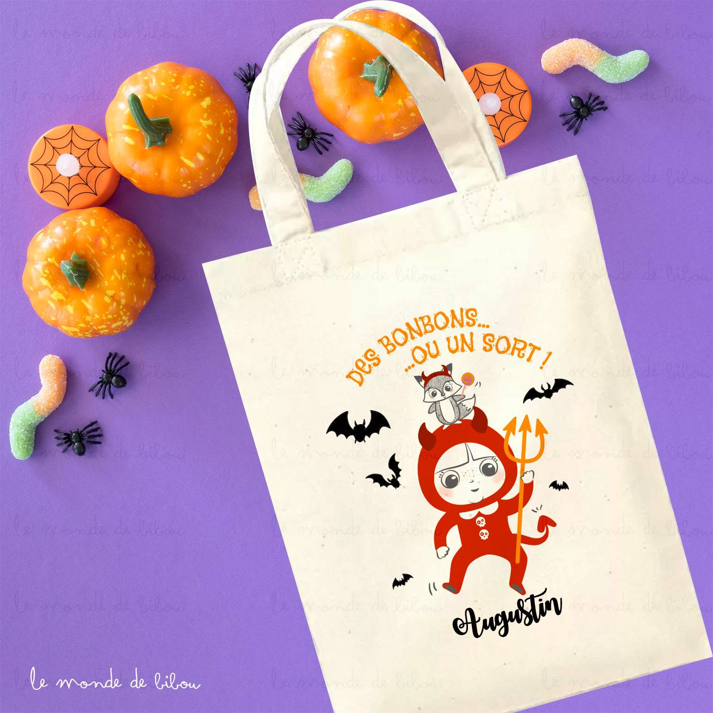 Petit Tote bag d'Halloween Diable