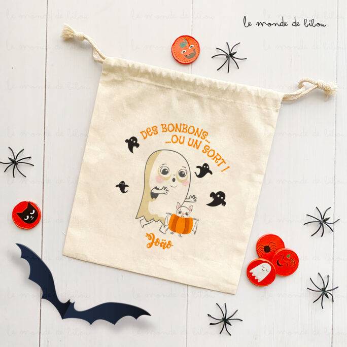 Sac pochon d'Halloween Fantôme