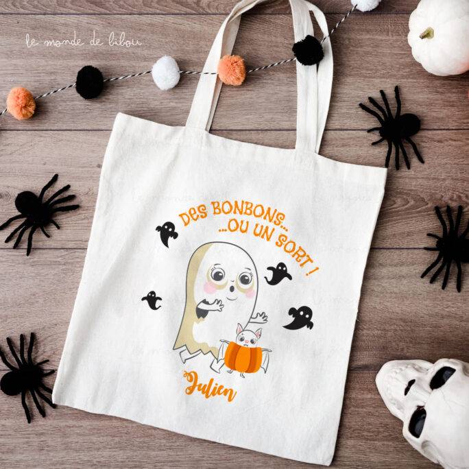 Sac à bonbons d'Halloween personnalisé Fantôme