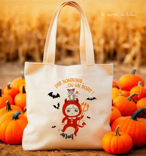 Sac à bonbons d'Halloween personnalisé Diable