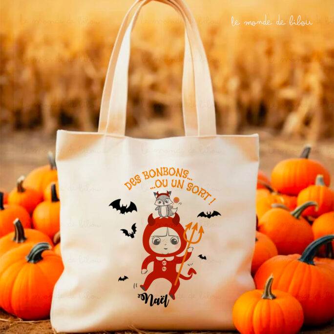 Sac à bonbons d'Halloween personnalisé Diable