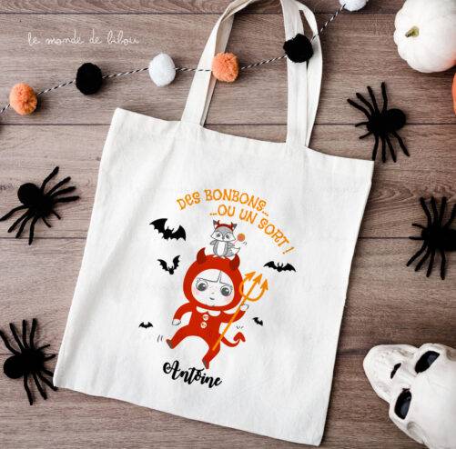 Sac à bonbons d'Halloween personnalisé Diable