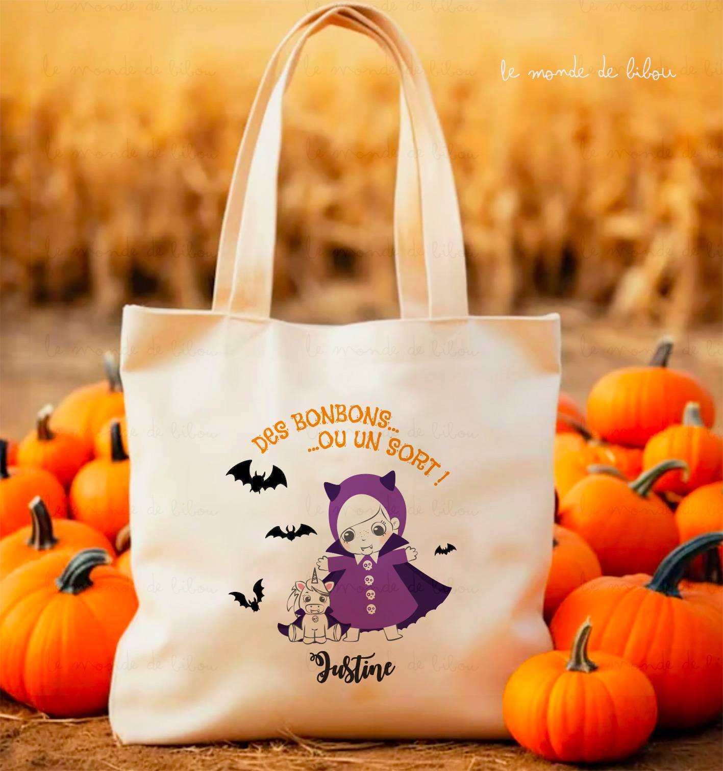 Sac à bonbons d'Halloween personnalisé Vampire