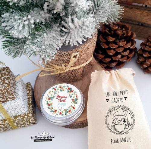 Bougie de Noël Couronne de fleurs