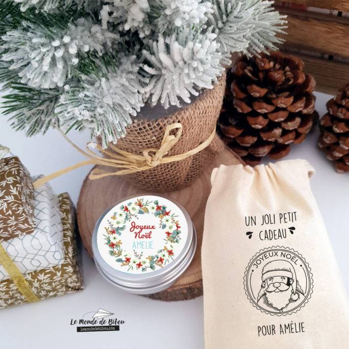 Bougie de Noël Couronne de fleurs