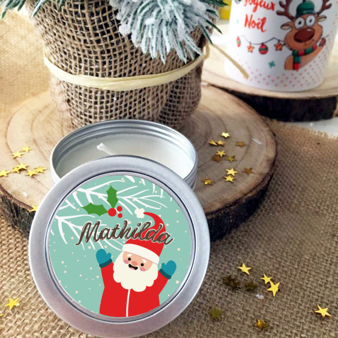Bougie de Noël personnalisable