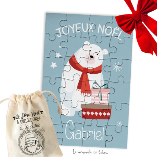 Puzzle Noël personnalisé Ours