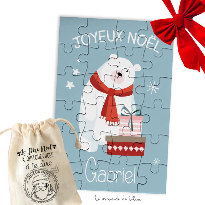 Puzzle Noël personnalisé Ours