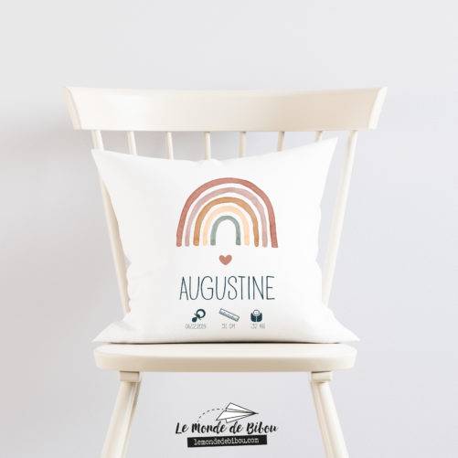 Coussin de naissance Arc en ciel