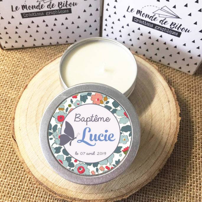 Lot de 12 bougies Liberty papillon