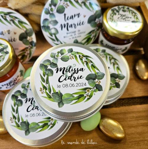 Boîte à dragées Mariage Couronne d'Eucalyptus