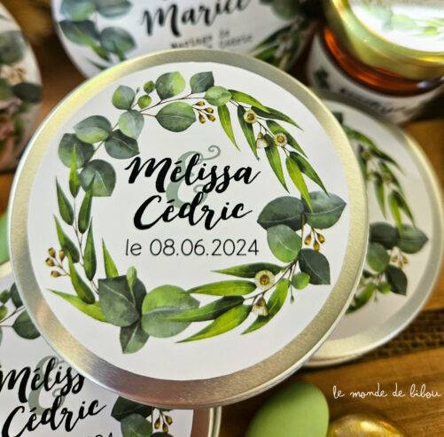 Boîte à dragées Mariage Couronne d'Eucalyptus