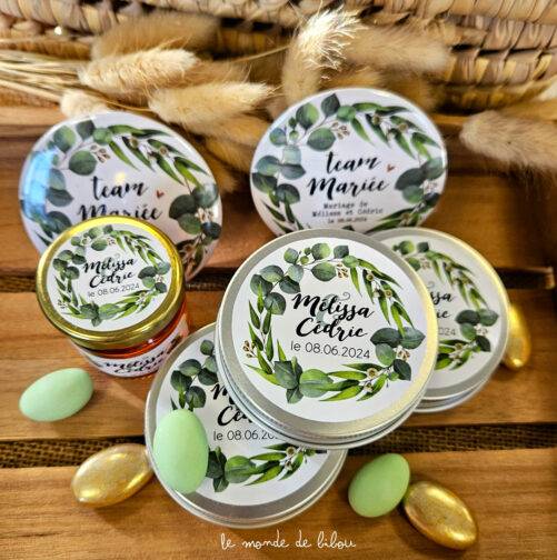 Boîte à dragées Mariage Couronne d'Eucalyptus
