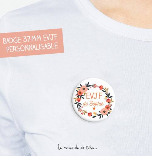Lot 5 Badges personnalisé EVJF