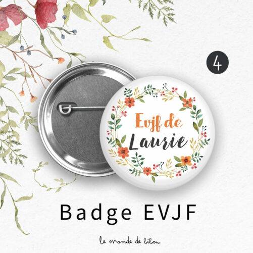 Lot 5 Badges personnalisé EVJF