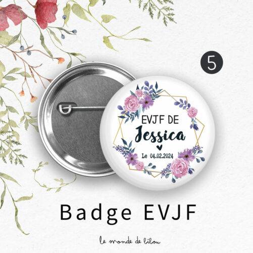 Lot 5 Badges personnalisé EVJF