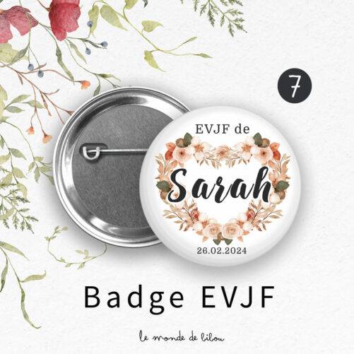 Lot 5 Badges personnalisé EVJF