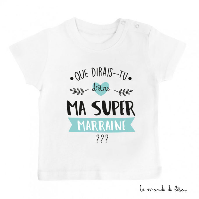 T-shirt bébé demande Marraine
