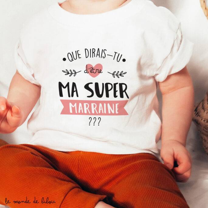 T-shirt bébé demande Marraine