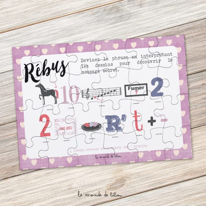 Puzzle rébus demande Témoin femme
