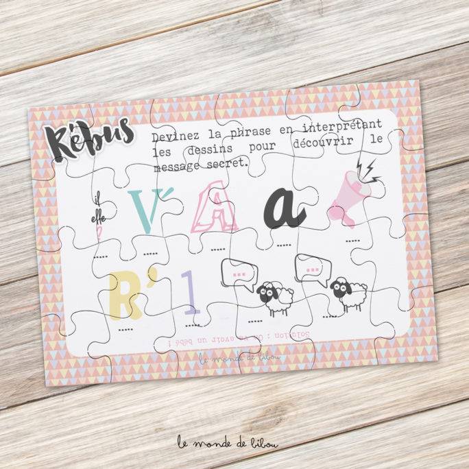 Puzzle rébus annonce Grossesse