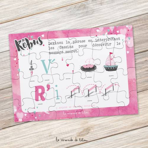 Puzzle rébus annonce Mariage