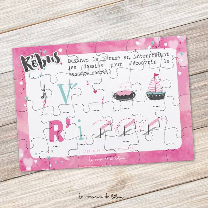 Puzzle rébus annonce Mariage