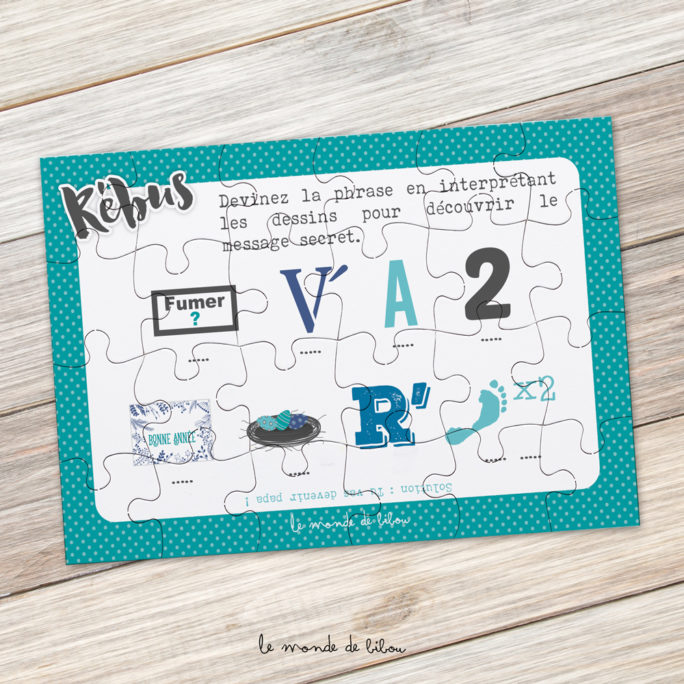 Puzzle rébus annonce Papa