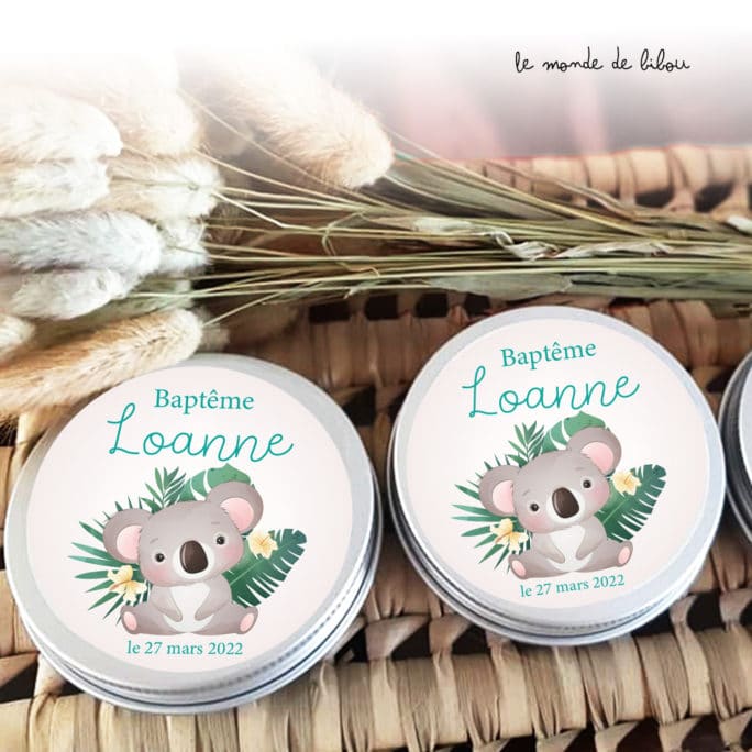Boîte à dragées personnalisée koala