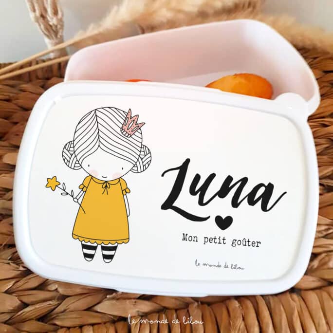 Boîte à Goûter personnalisée Princesse