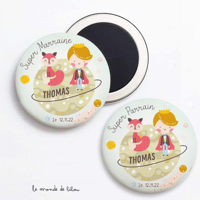 Duo Magnets Parrain Marraine Petit prince