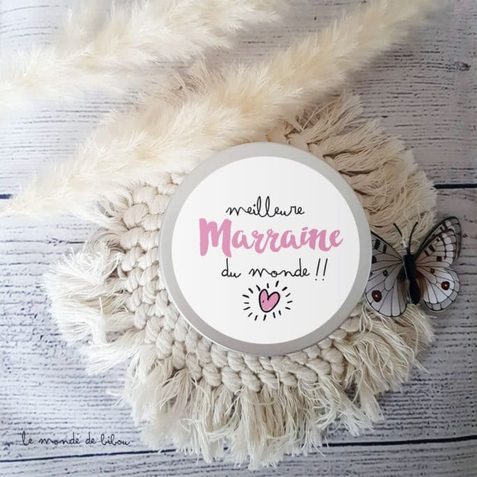Bougie cadeau Marraine