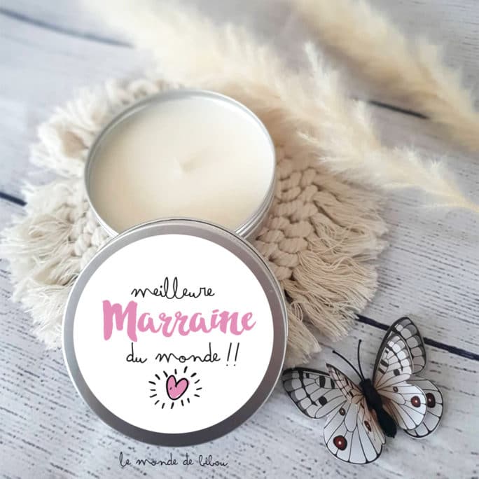 Bougie cadeau Marraine