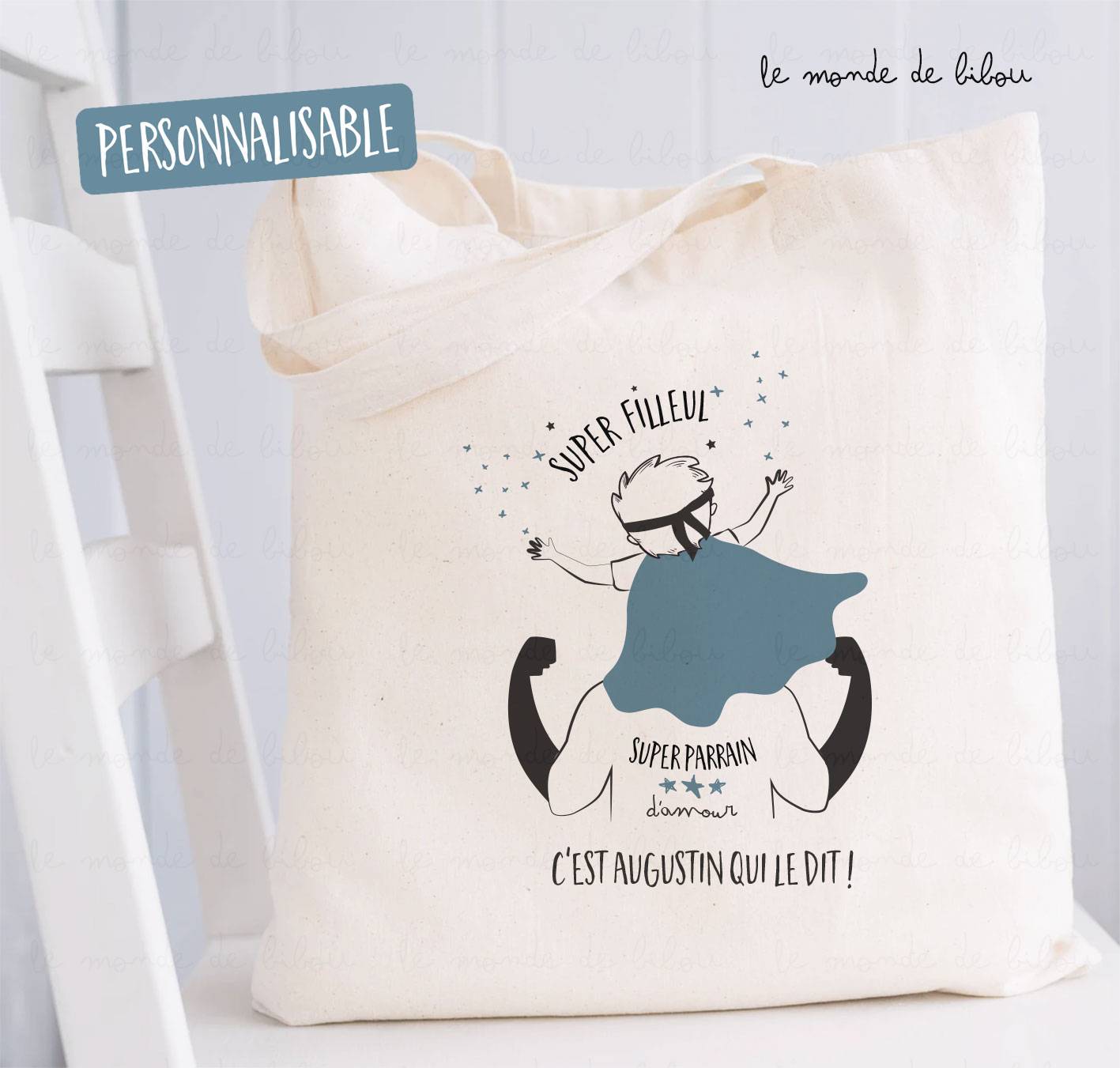 Sac personnalisé pour super parrain