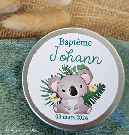 Boîte à dragées personnalisée koala