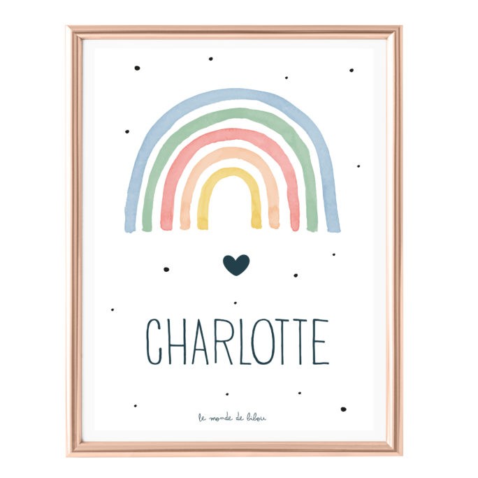 Affiche Prénom Rainbow couleurs