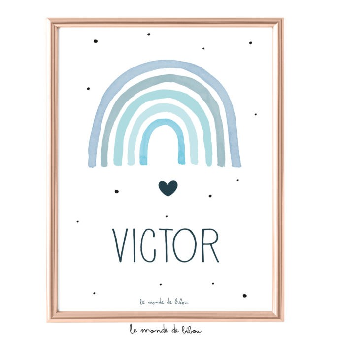 Affiche Prénom Rainbow garçon