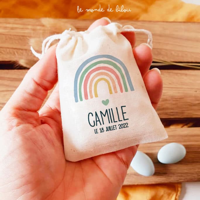 Sac à dragées Rainbow couleurs