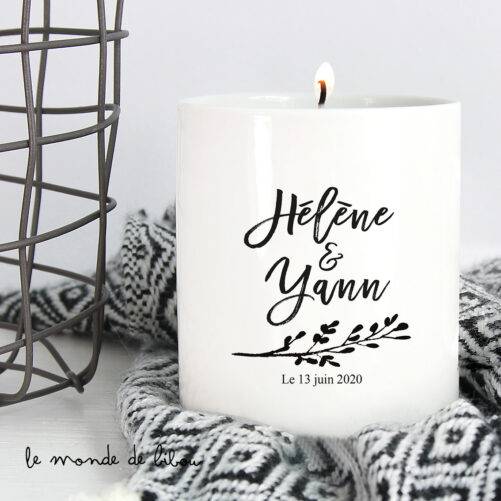Bougie personnalisée Mariage