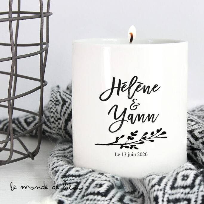 Bougie personnalisée Mariage