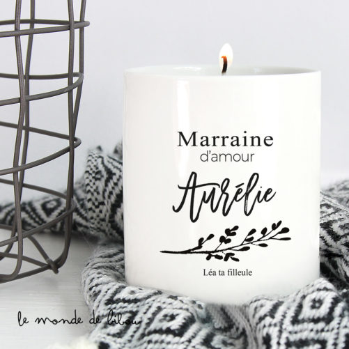 Bougie personnalisée Marraine d'amour