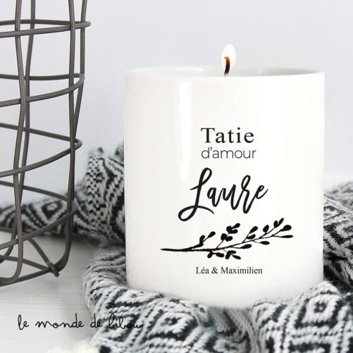 Bougie personnalisée Tatie d'amour