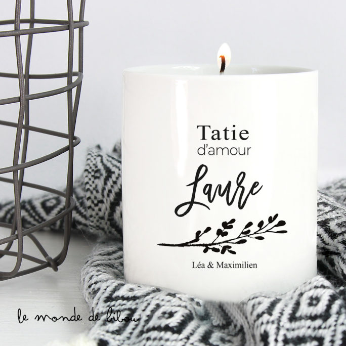 Bougie personnalisée Tatie d'amour