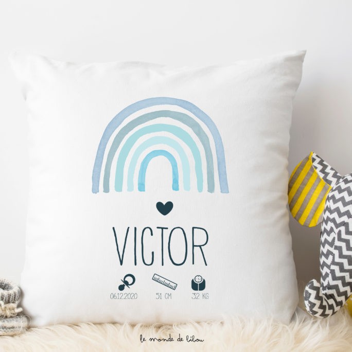 Coussin de naissance Rainbow garçon