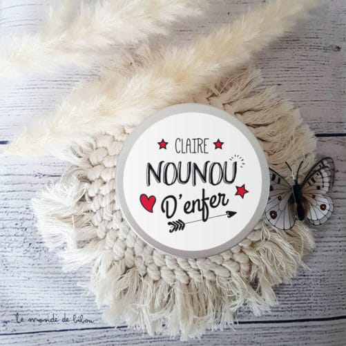 Bougie personnalisée cadeau nounou
